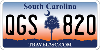 SC license plate QGS820