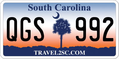 SC license plate QGS992