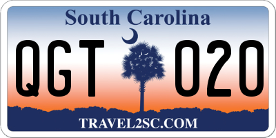 SC license plate QGT020
