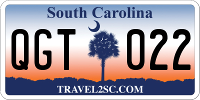 SC license plate QGT022