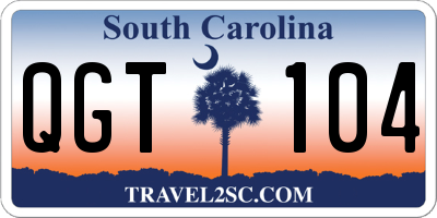 SC license plate QGT104