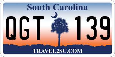SC license plate QGT139
