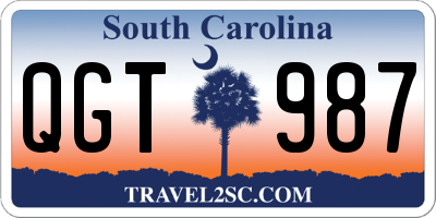 SC license plate QGT987
