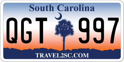 SC license plate QGT997