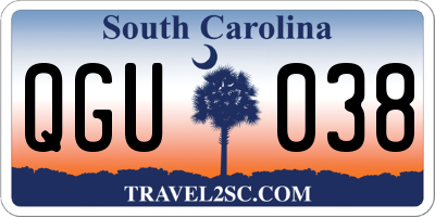 SC license plate QGU038
