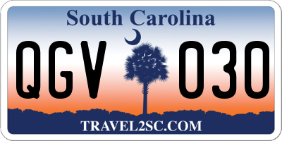 SC license plate QGV030