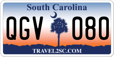 SC license plate QGV080