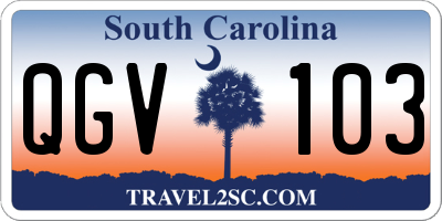SC license plate QGV103
