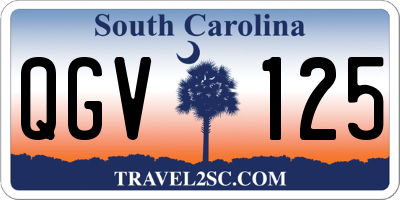 SC license plate QGV125