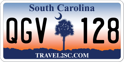 SC license plate QGV128