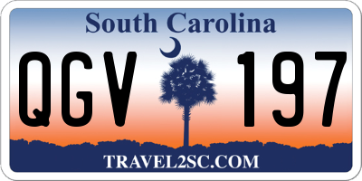 SC license plate QGV197