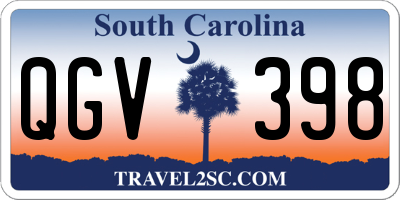 SC license plate QGV398