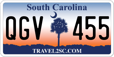 SC license plate QGV455