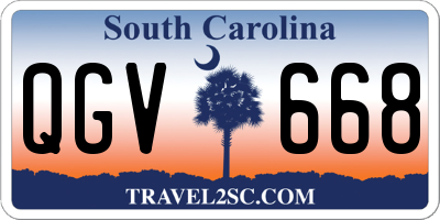 SC license plate QGV668