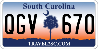 SC license plate QGV670