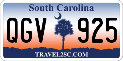 SC license plate QGV925
