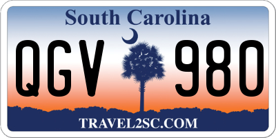SC license plate QGV980