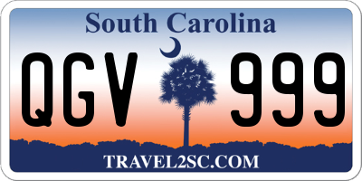 SC license plate QGV999