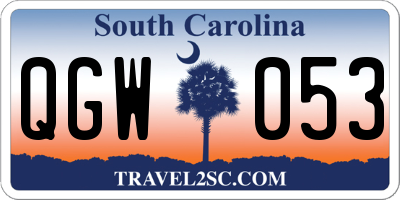 SC license plate QGW053