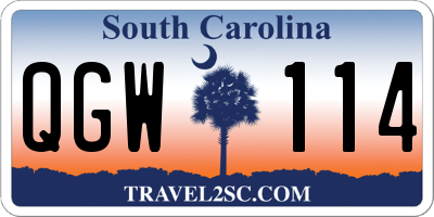 SC license plate QGW114