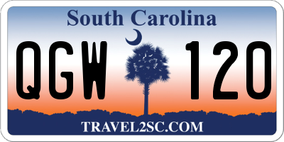 SC license plate QGW120