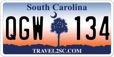 SC license plate QGW134