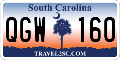 SC license plate QGW160
