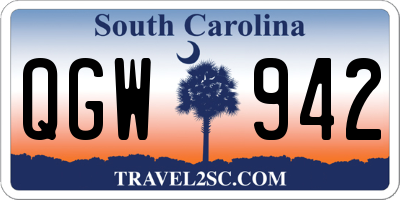 SC license plate QGW942