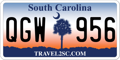 SC license plate QGW956