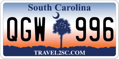SC license plate QGW996