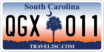SC license plate QGX011