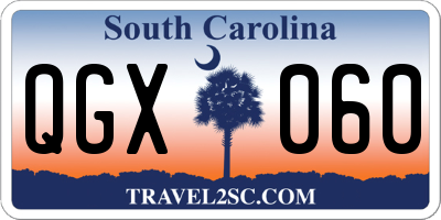 SC license plate QGX060