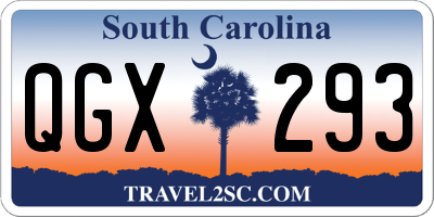 SC license plate QGX293