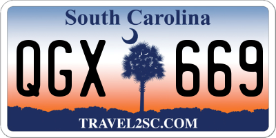 SC license plate QGX669