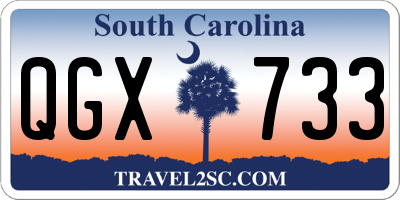 SC license plate QGX733