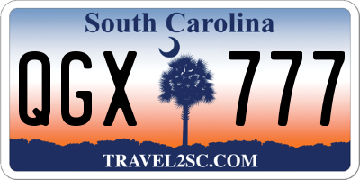 SC license plate QGX777