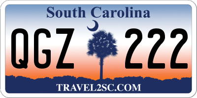 SC license plate QGZ222