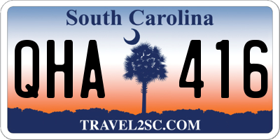 SC license plate QHA416