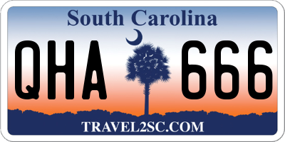 SC license plate QHA666