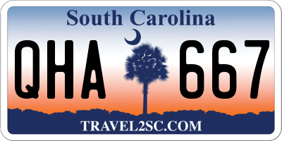 SC license plate QHA667