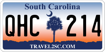 SC license plate QHC214