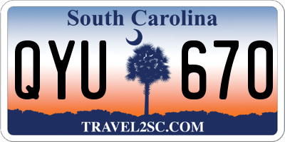 SC license plate QYU670