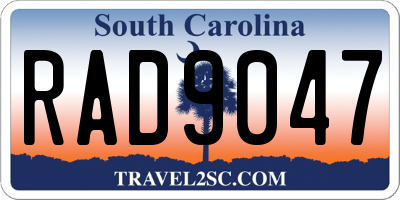 SC license plate RAD9047