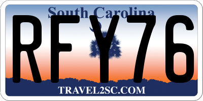 SC license plate RFY76