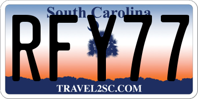 SC license plate RFY77