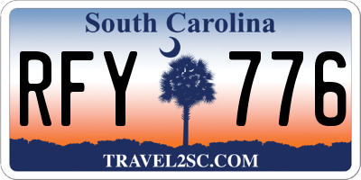 SC license plate RFY776