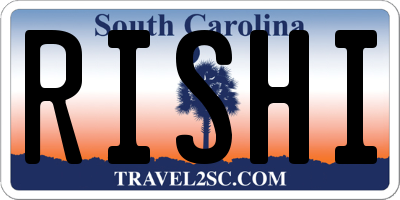 SC license plate RISHI