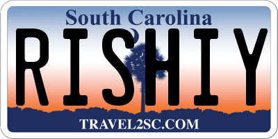 SC license plate RISHIY