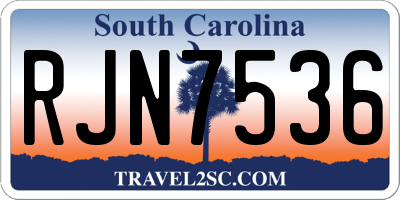 SC license plate RJN7536