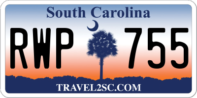 SC license plate RWP755